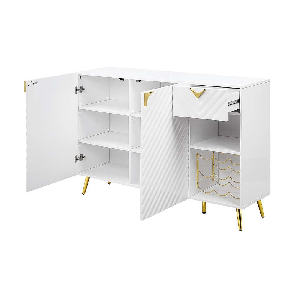 ACME Gaines Server, White High Gloss Finish FredCo