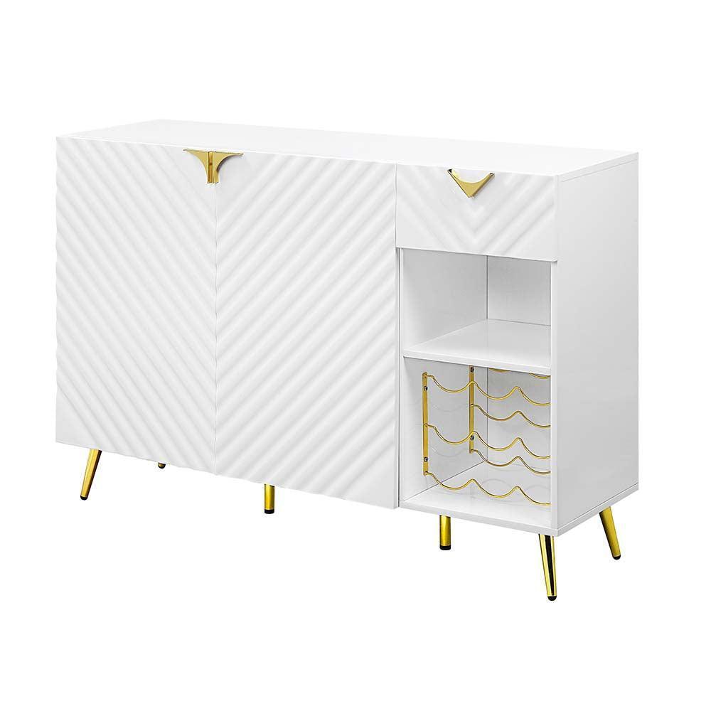 ACME Gaines Server, White High Gloss Finish FredCo