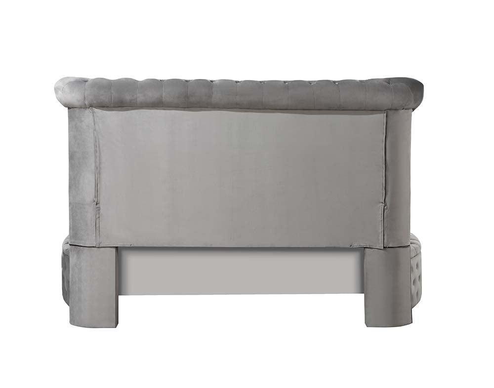 ACME Gaiva Queen Bed w/Storage, Gray Velvet FredCo