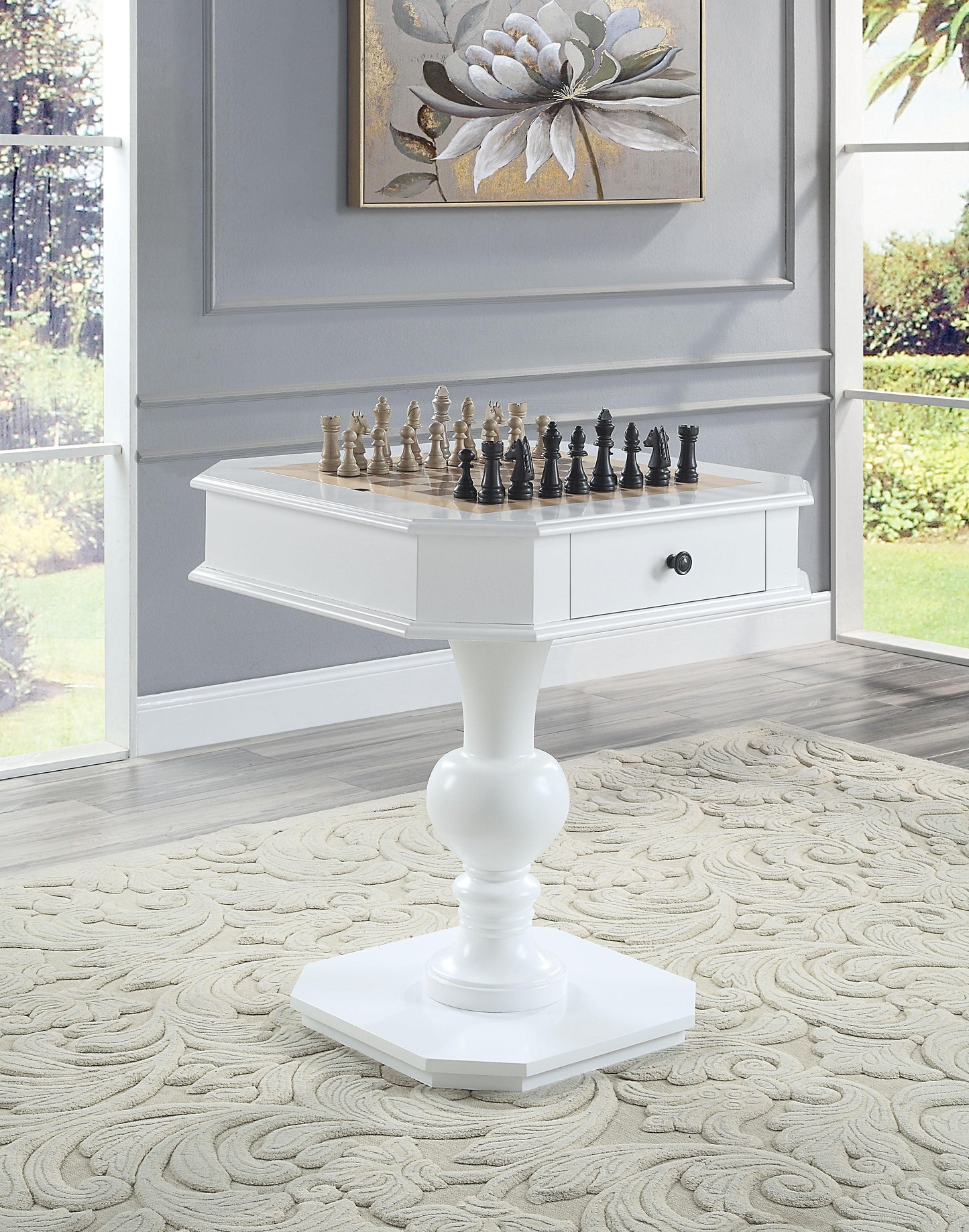 ACME Galini Game Table, White Finish FredCo