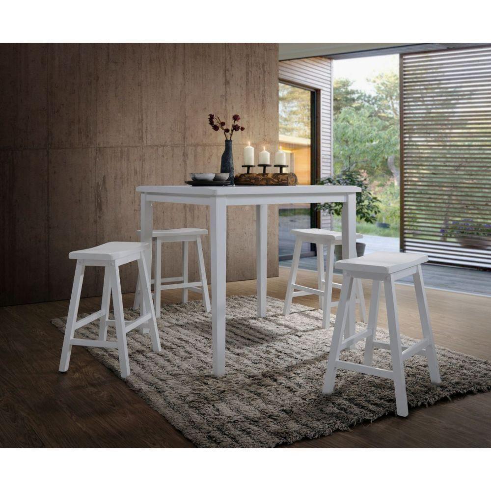 ACME Gaucho 5Pc Pack Counter Height Set, White FredCo