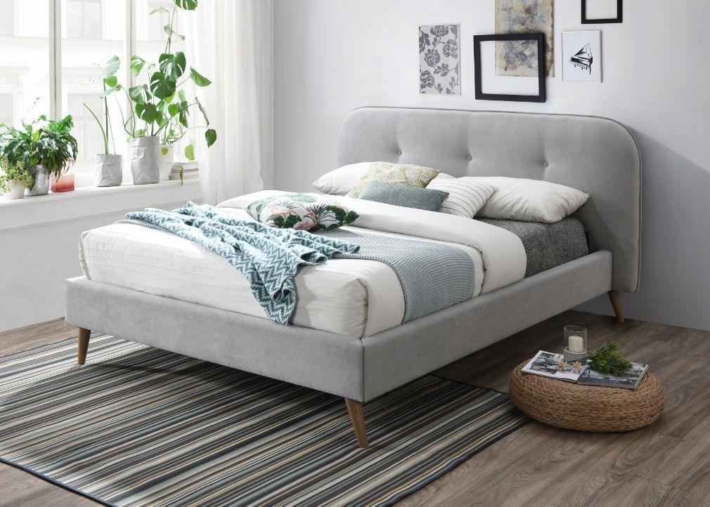 ACME Graves Eastern King Bed, Gray Fabric FredCo