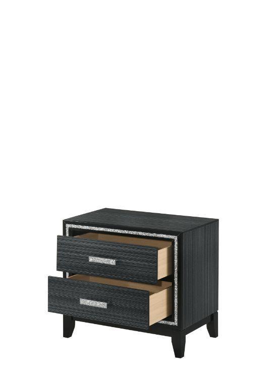 ACME Haiden Nightstand, Weathered Black Finish FredCo