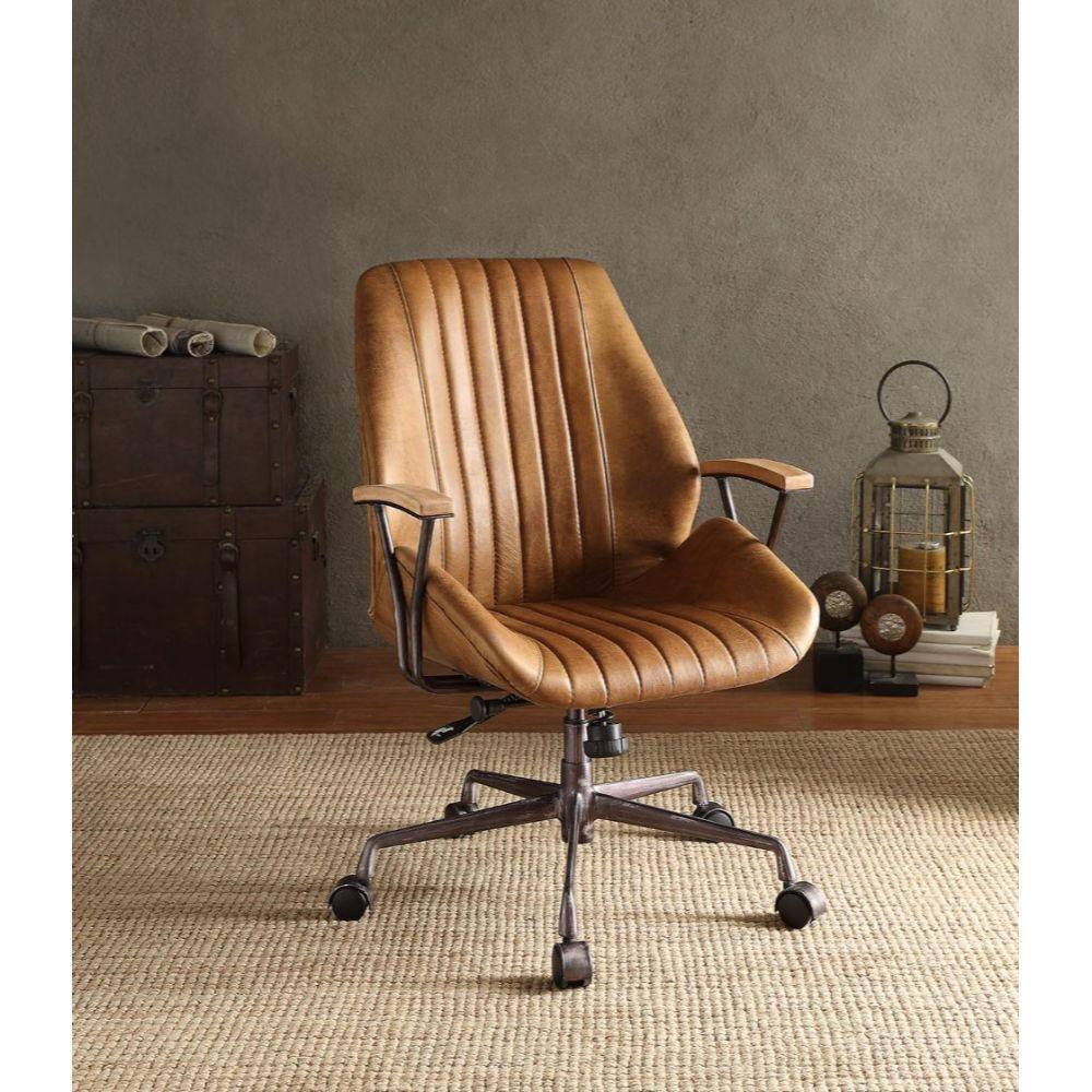 ACME Hamilton Executive Office Chair, Coffee Top Grain Leather FredCo
