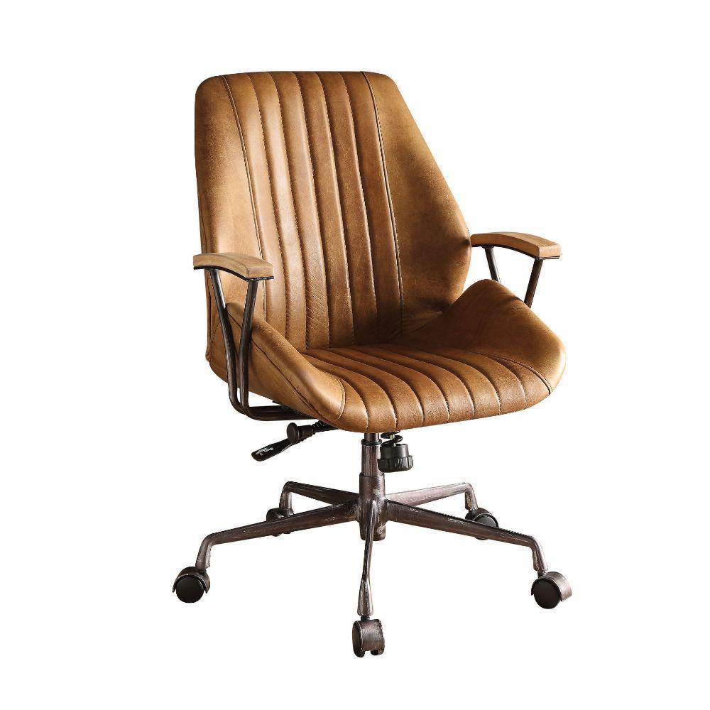 ACME Hamilton Executive Office Chair, Coffee Top Grain Leather FredCo