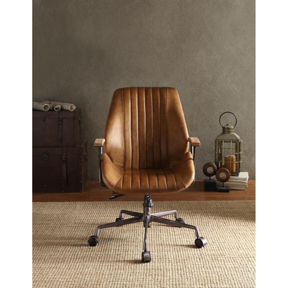 ACME Hamilton Executive Office Chair, Coffee Top Grain Leather FredCo