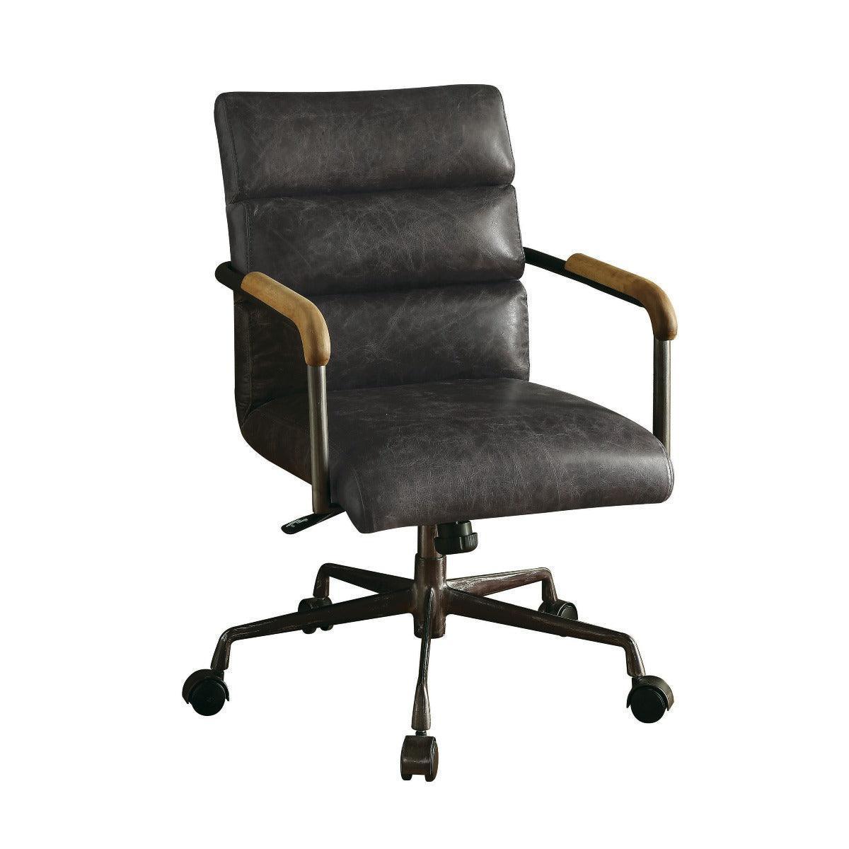 ACME Harith Executive Office Chair, Antique Slate Top Grain Leather FredCo