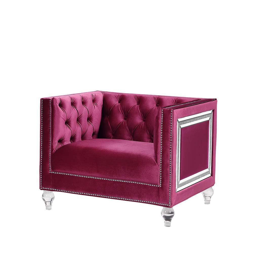 ACME Heibero Chair, Burgundy Velvet FredCo