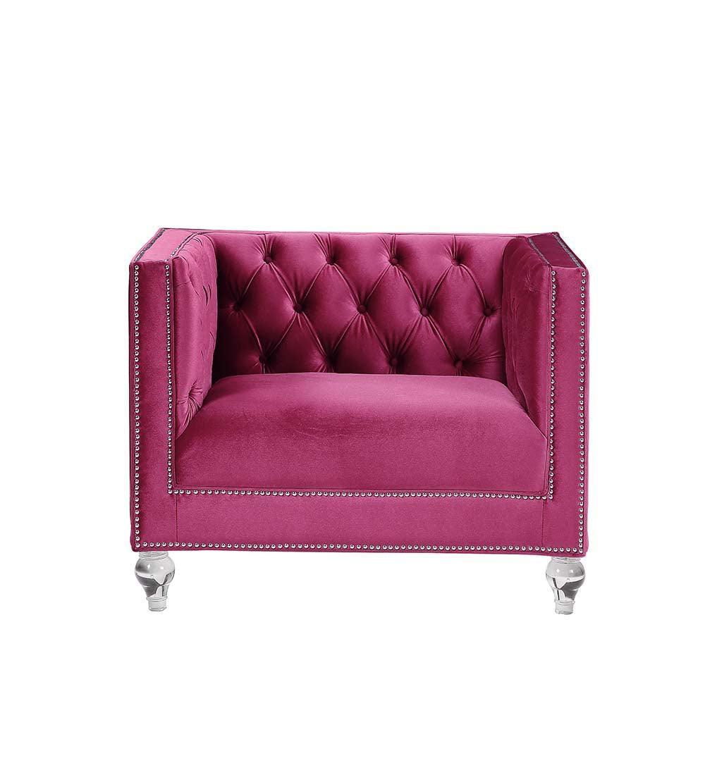 ACME Heibero Chair, Burgundy Velvet FredCo