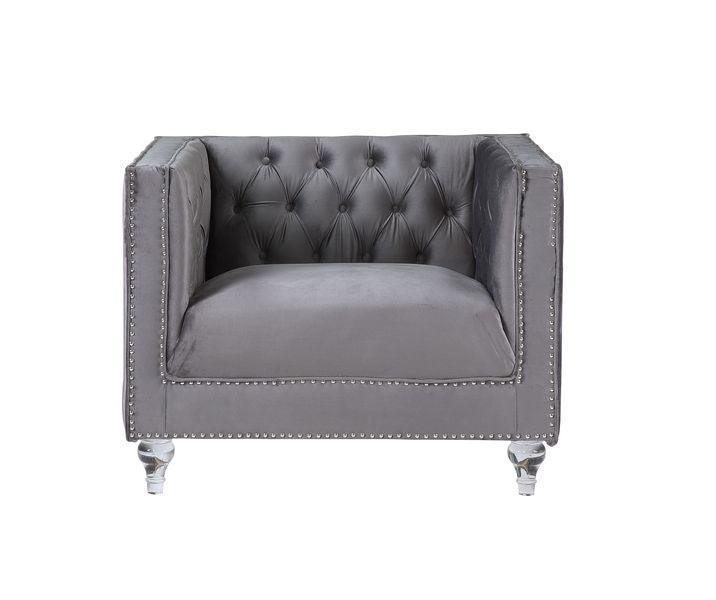 ACME HeiberoII Chair, Gray Velvet FredCo