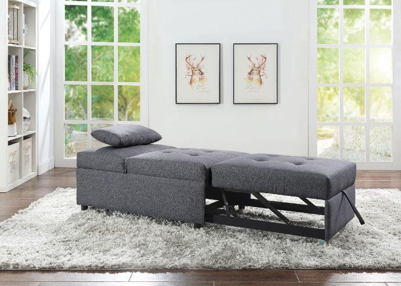 ACME Hidalgo Sofa Bed, Gray Fabric FredCo