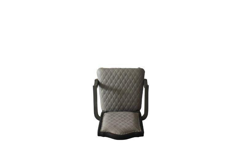ACME House Beatrice Arm Chair, Two Tone Beige Fabric & Charcoal FredCo