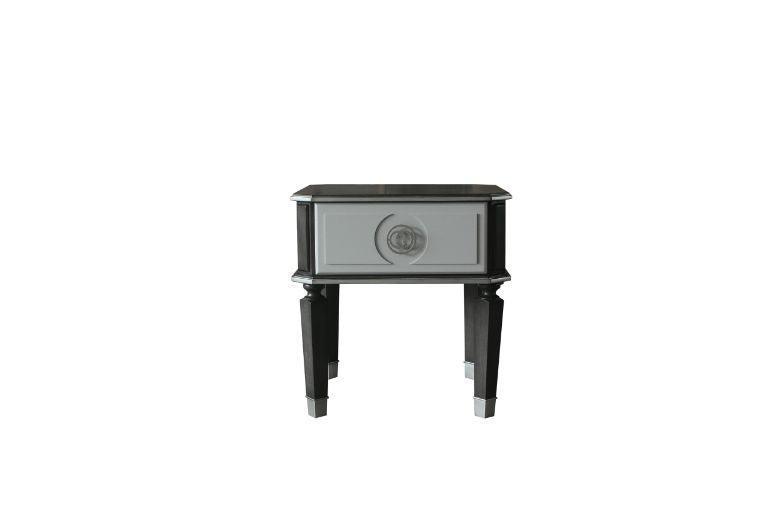 ACME House Beatrice End Table, Charcoal & Light Gray Finish FredCo