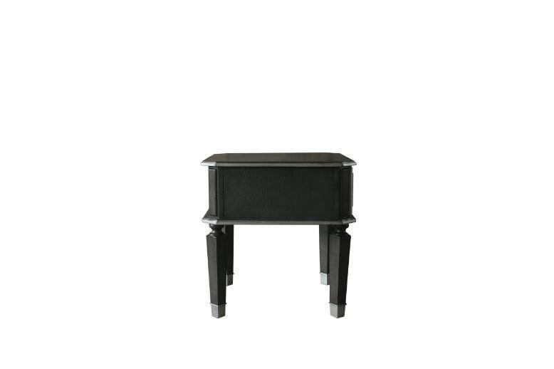 ACME House Beatrice End Table, Charcoal & Light Gray Finish FredCo
