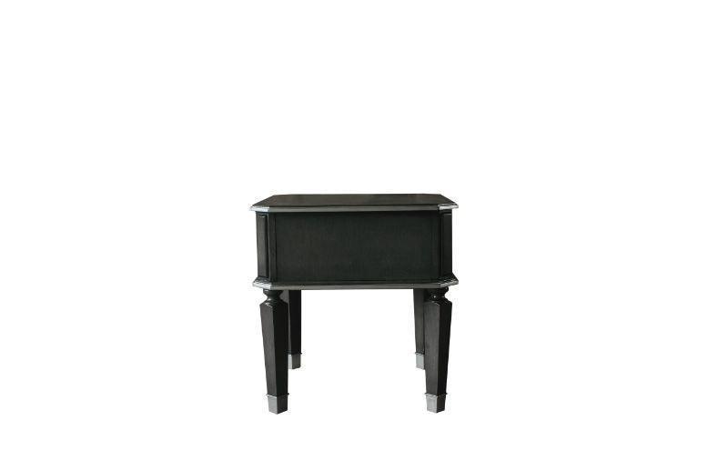 ACME House Beatrice End Table, Charcoal & Light Gray Finish FredCo
