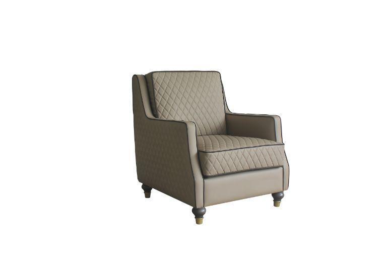 ACME House Marchese Chair, Tan PU & Tobacco Finish FredCo
