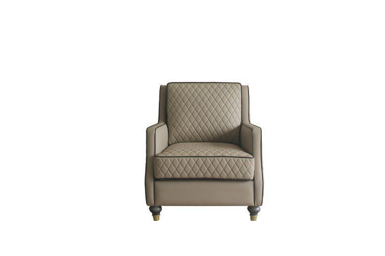 ACME House Marchese Chair, Tan PU & Tobacco Finish FredCo