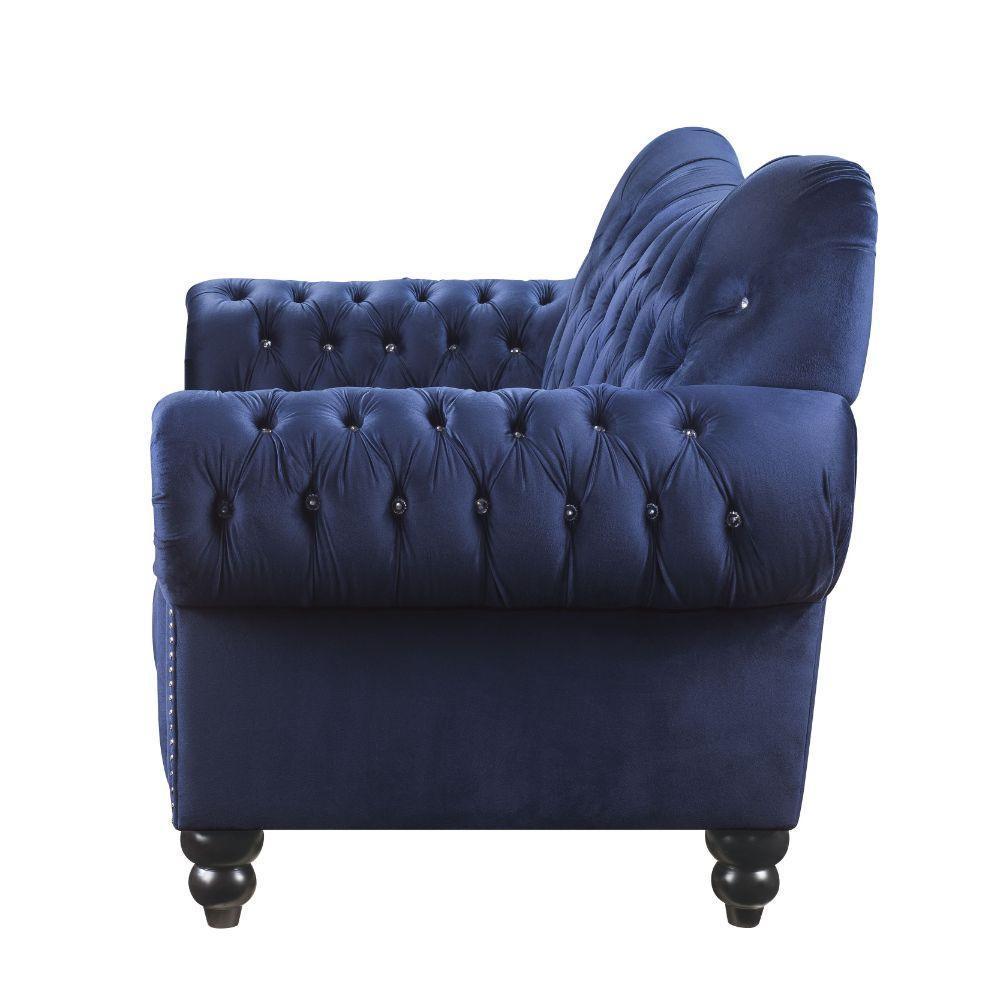 ACME Iberis Loveseat, Navy Velvet 53407 FredCo
