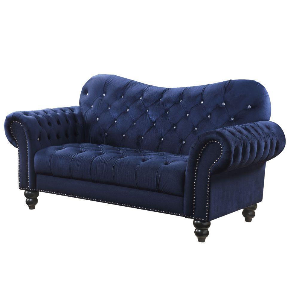 ACME Iberis Loveseat, Navy Velvet 53407 FredCo