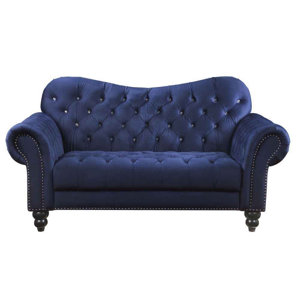 ACME Iberis Loveseat, Navy Velvet 53407 FredCo