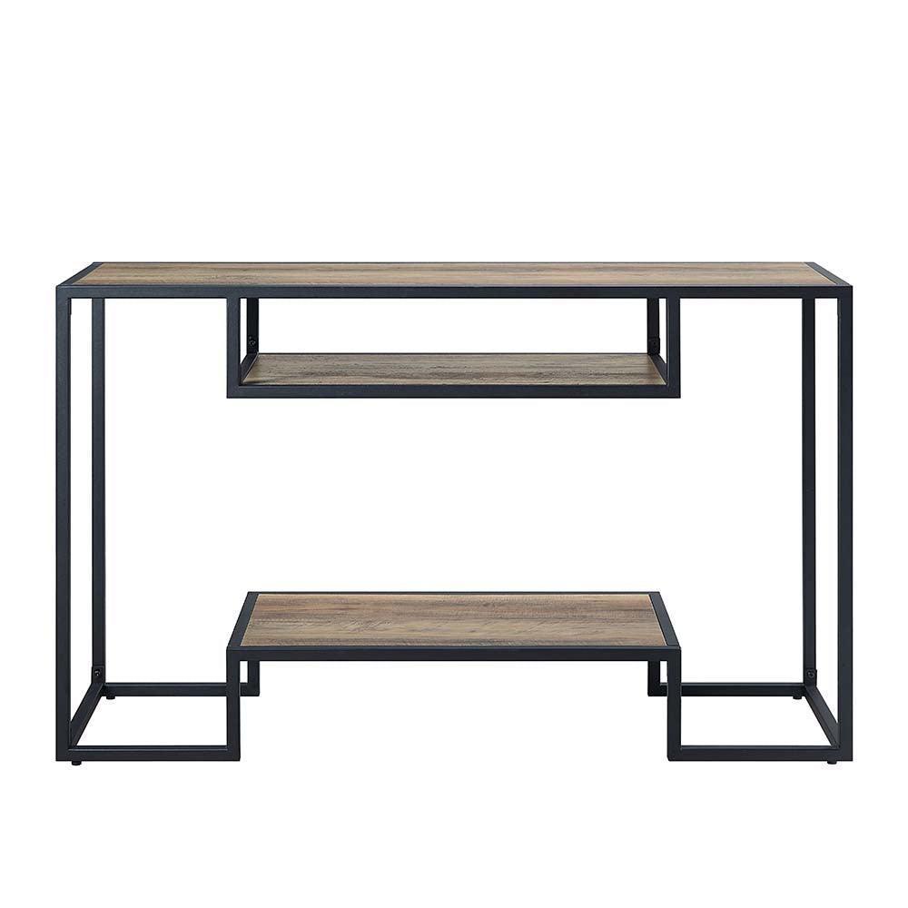 ACME Idella Console Table, Rustic Oak & Black Finish FredCo