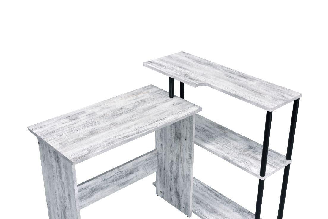 ACME Ievi Writing Desk, Antique White & Black Finish FredCo