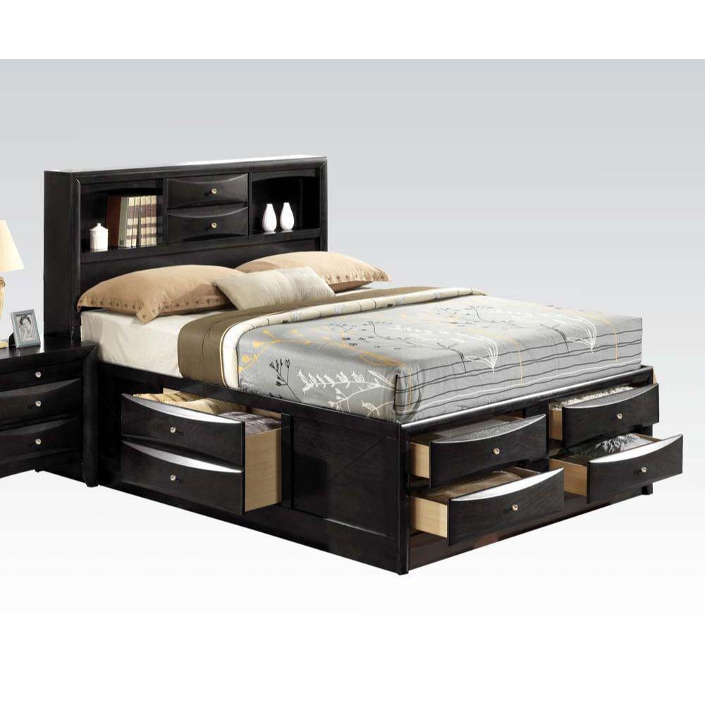 ACME Ireland Queen Bed w/Storage, Black 21610Q FredCo