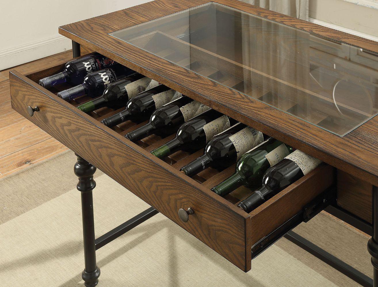 ACME Jalisa Counter Height Table, Walnut & Black 72350 FredCo