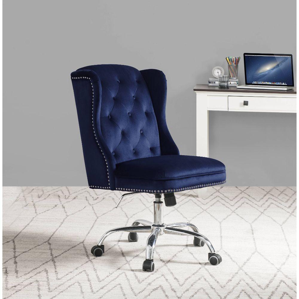 ACME Jamesia Office Chair, Midnight Blue Velvet FredCo