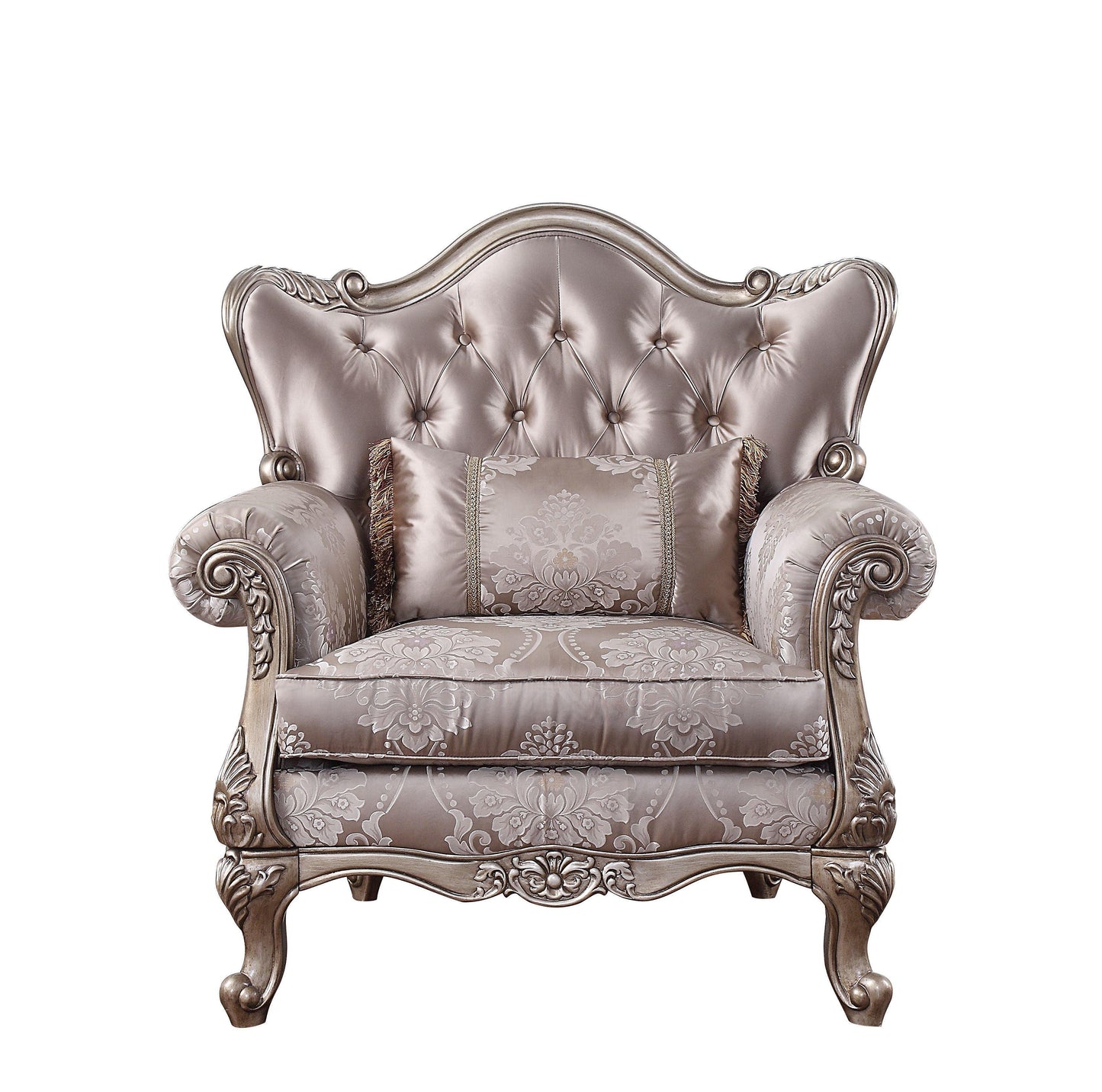 ACME Jayceon Chair w/1 Pillow, Fabric & Champagne FredCo