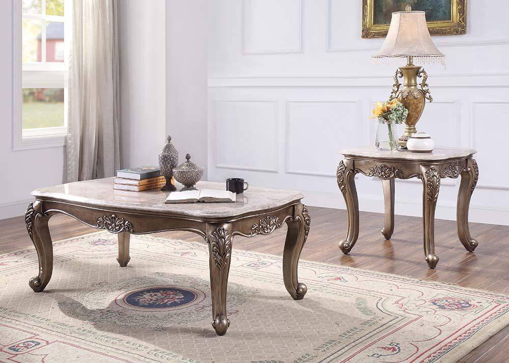 ACME Jayceon Coffee Table, Marble & Champagne FredCo