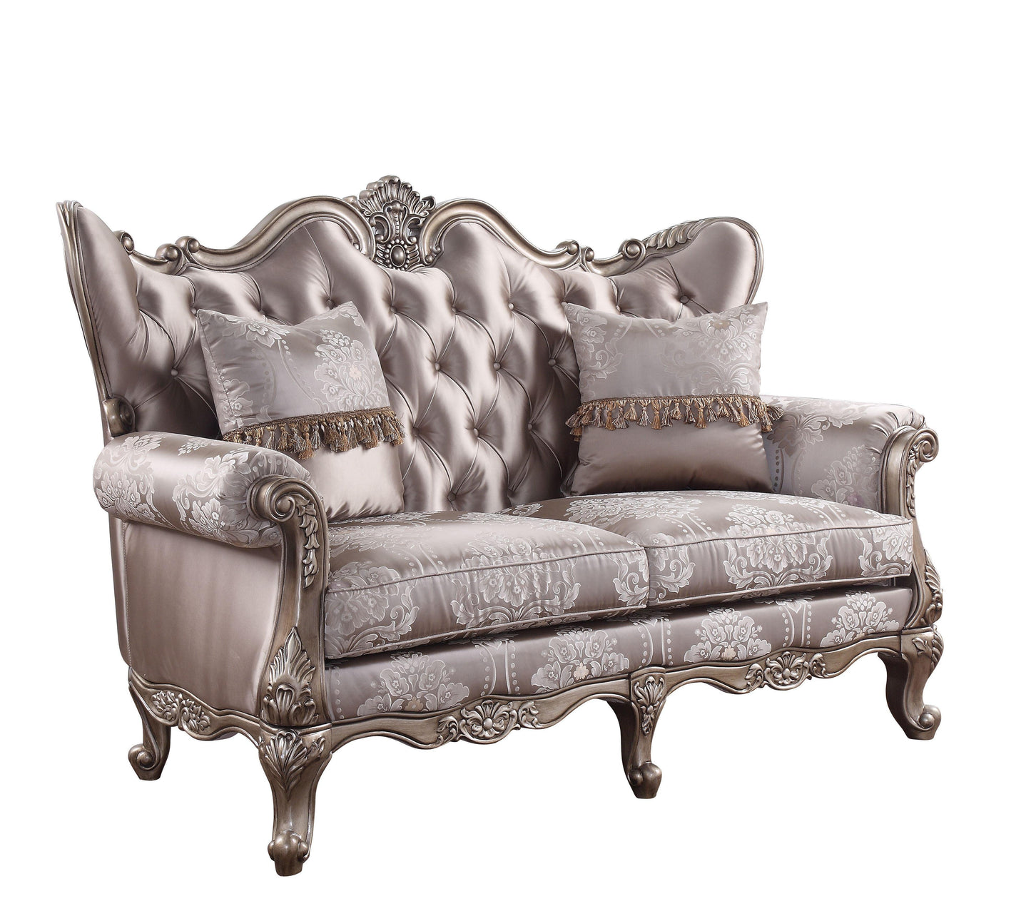 ACME Jayceon Loveseat w/2 Pillows, Fabric & Champagne FredCo