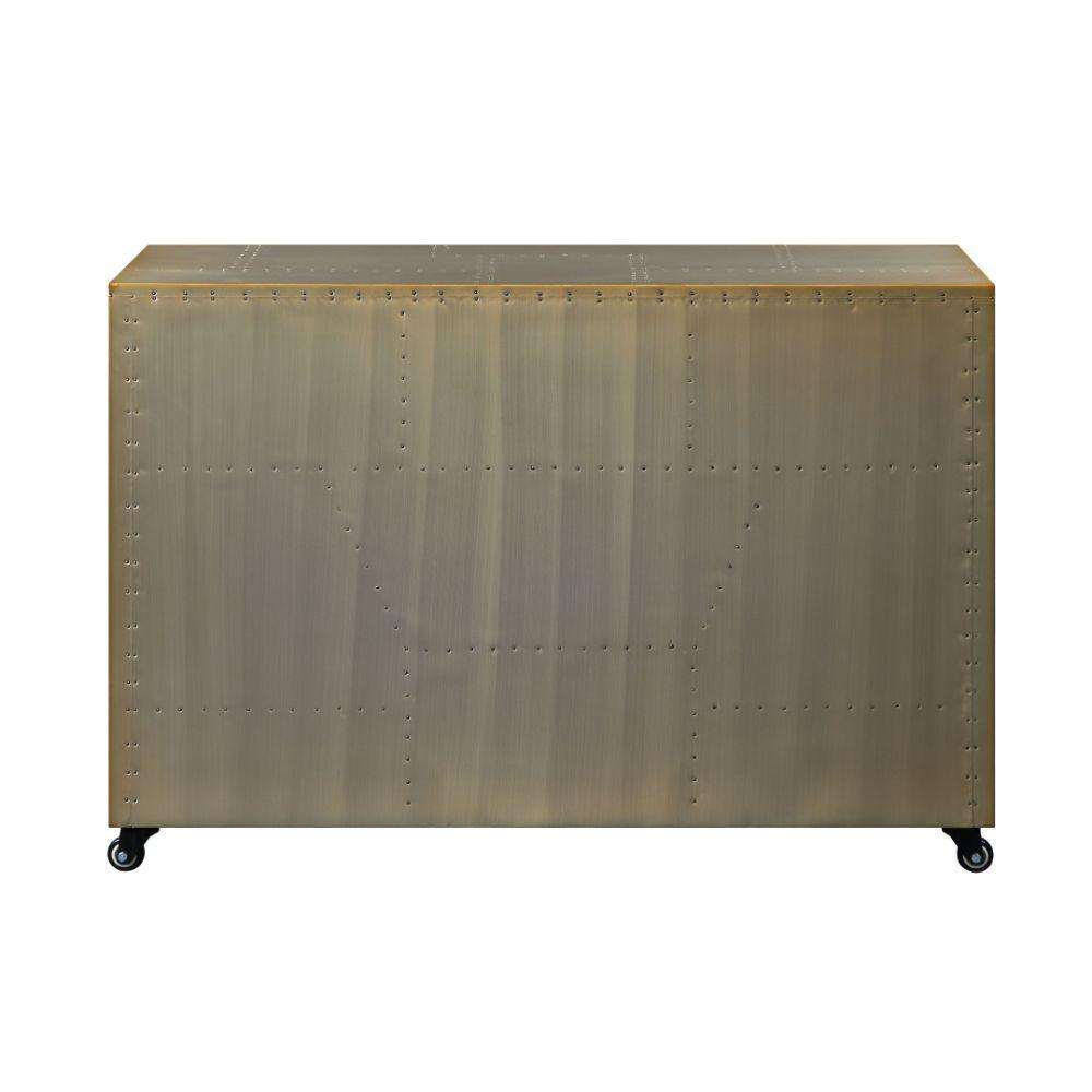 ACME Jennavieve Cabinet, Gold Aluminum FredCo