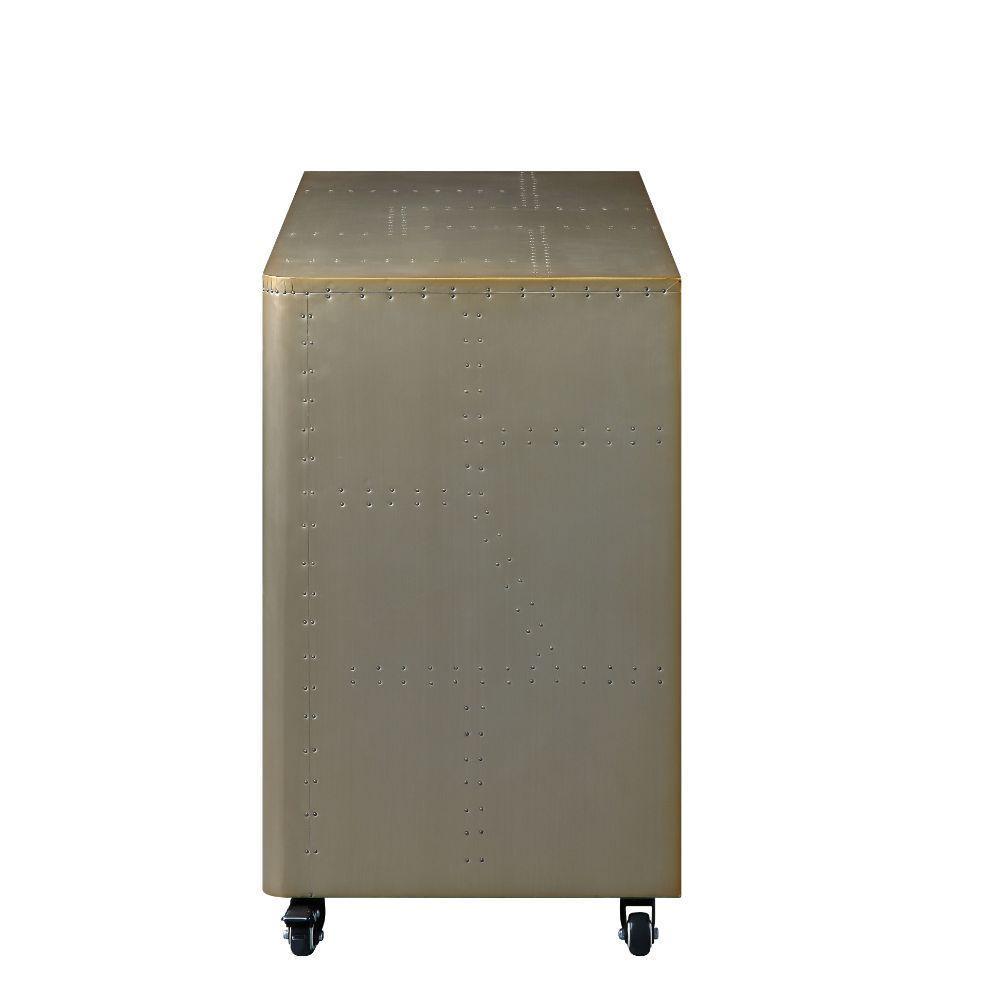 ACME Jennavieve Cabinet, Gold Aluminum FredCo