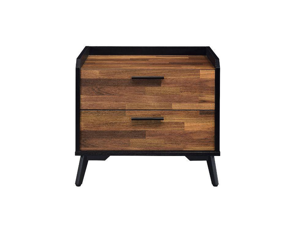 ACME Jiranty Accent Table, Walnut & Black Finish FredCo