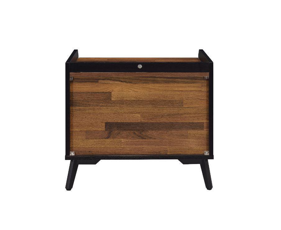 ACME Jiranty Accent Table, Walnut & Black Finish FredCo