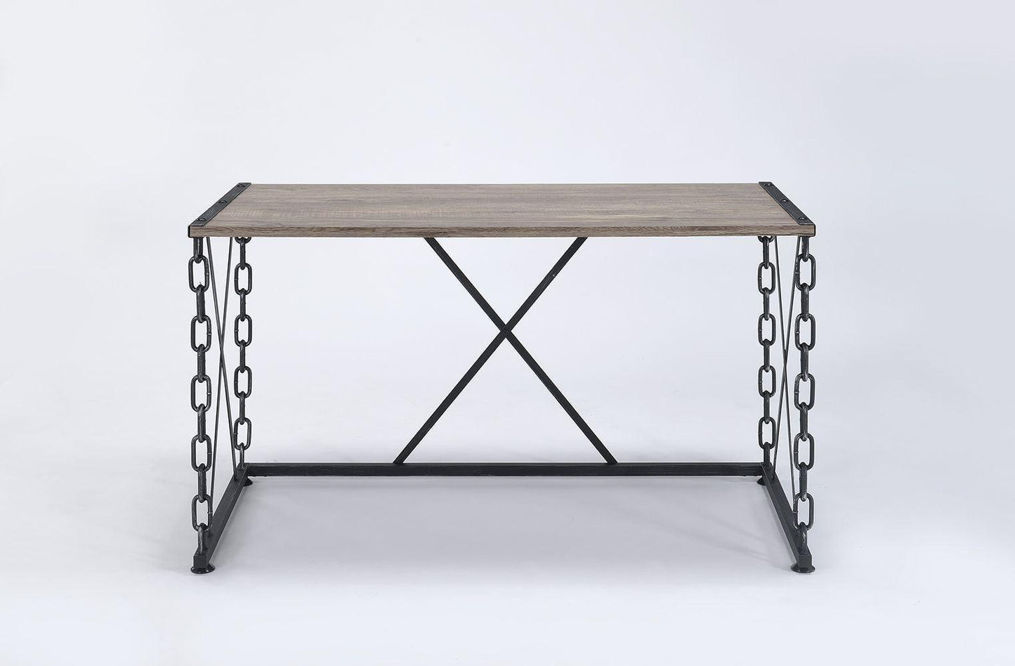ACME Jodie Console Table, Rustic Oak & Antique Black Finish FredCo