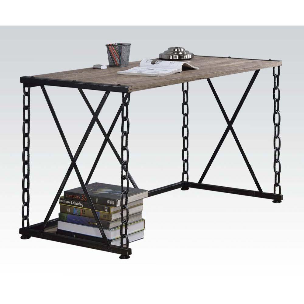 ACME Jodie Desk, Rustic Oak & Antique Black FredCo