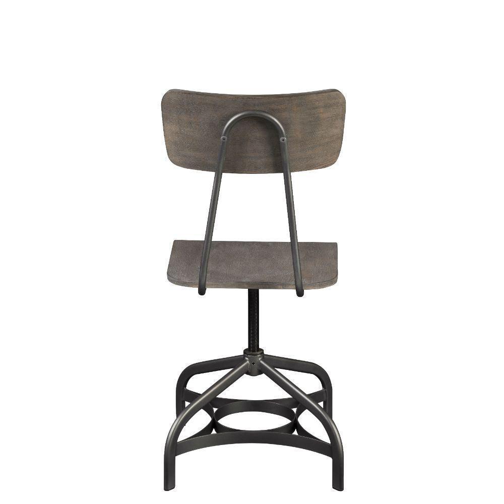 ACME Jonquil Side Chair w/Swivel (Set-2), Gray Oak & Sandy Gray FredCo