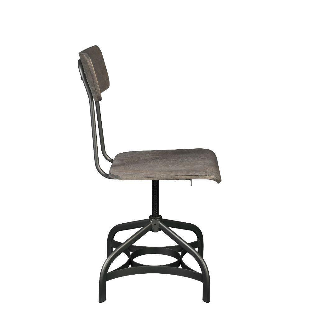 ACME Jonquil Side Chair w/Swivel (Set-2), Gray Oak & Sandy Gray FredCo
