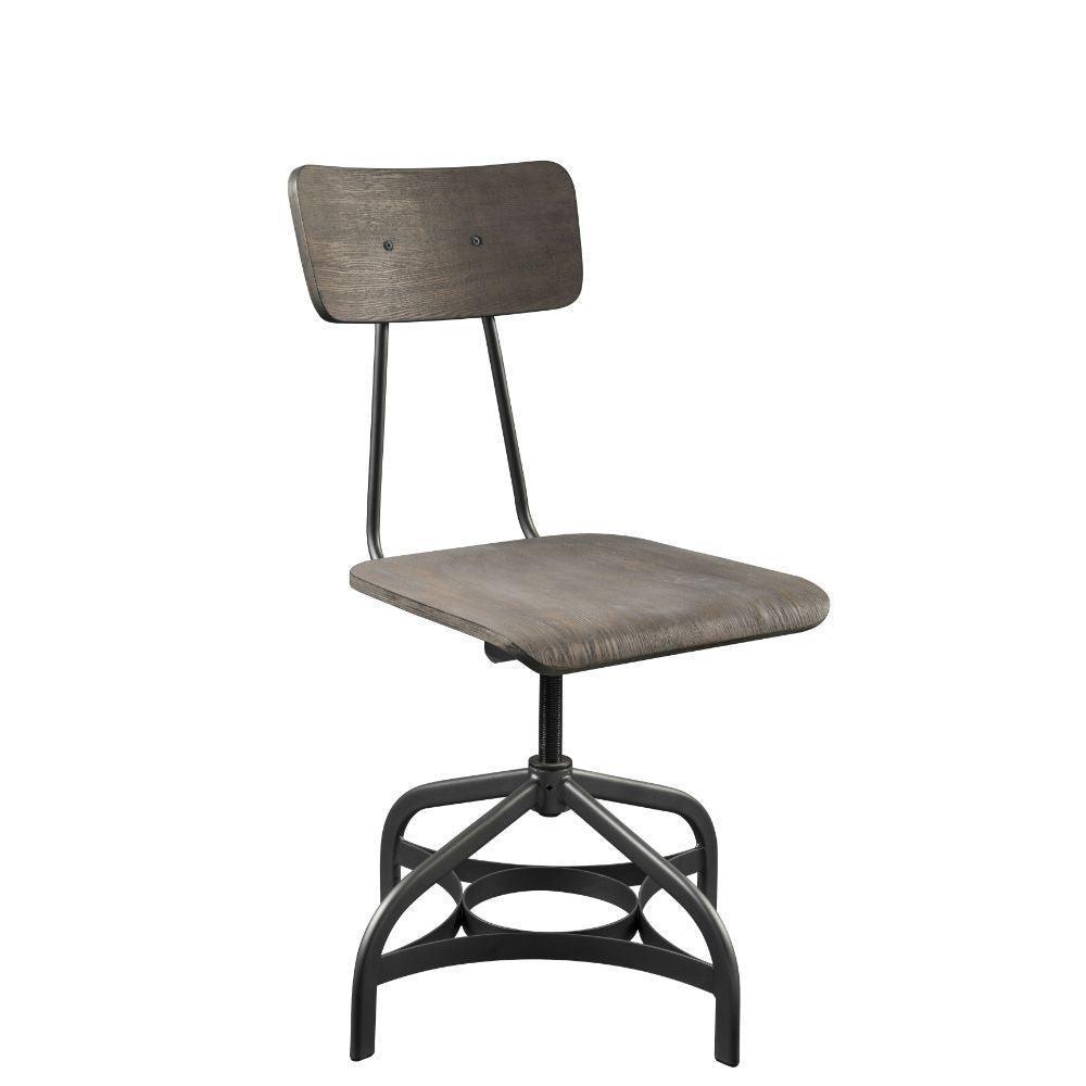 ACME Jonquil Side Chair w/Swivel (Set-2), Gray Oak & Sandy Gray FredCo