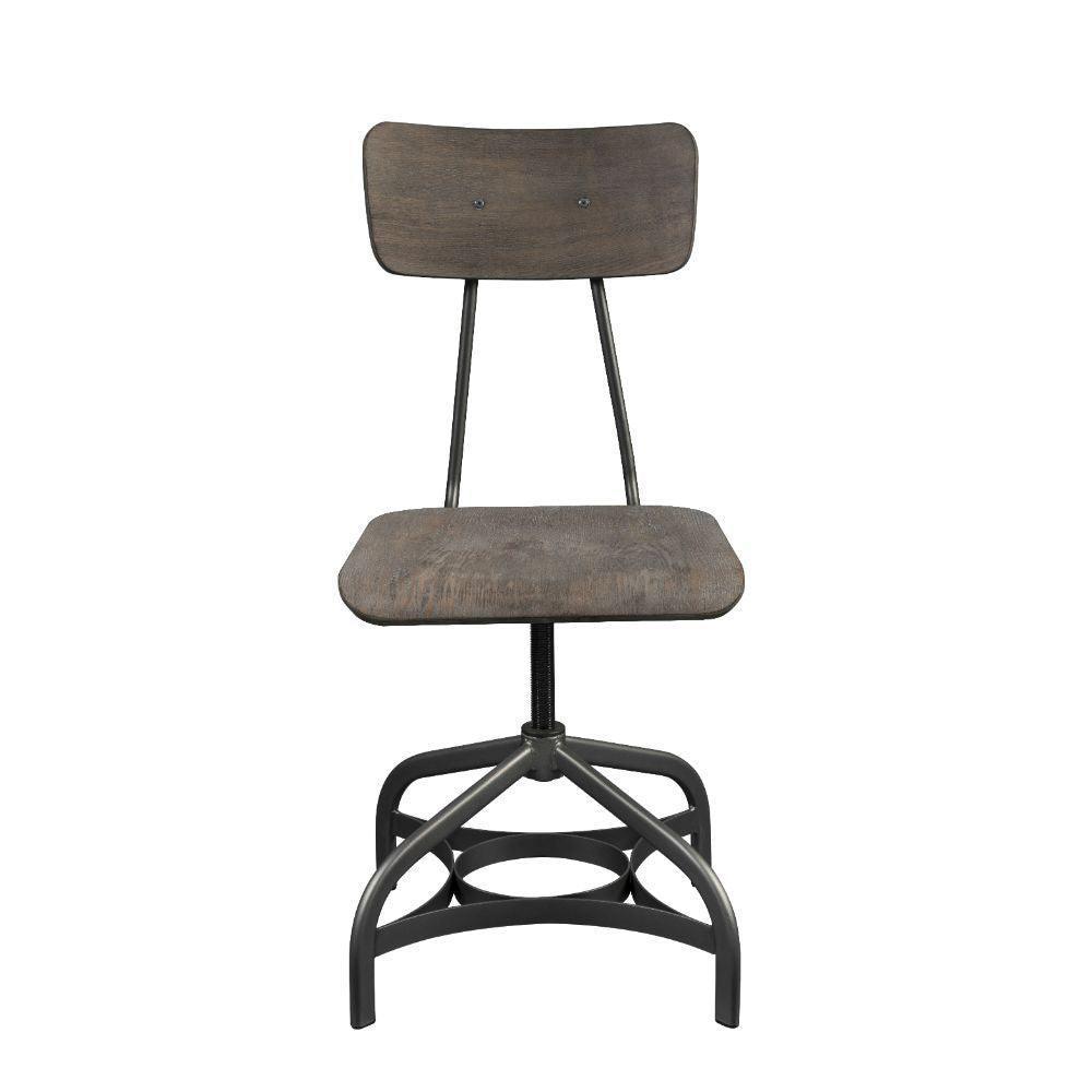 ACME Jonquil Side Chair w/Swivel (Set-2), Gray Oak & Sandy Gray FredCo