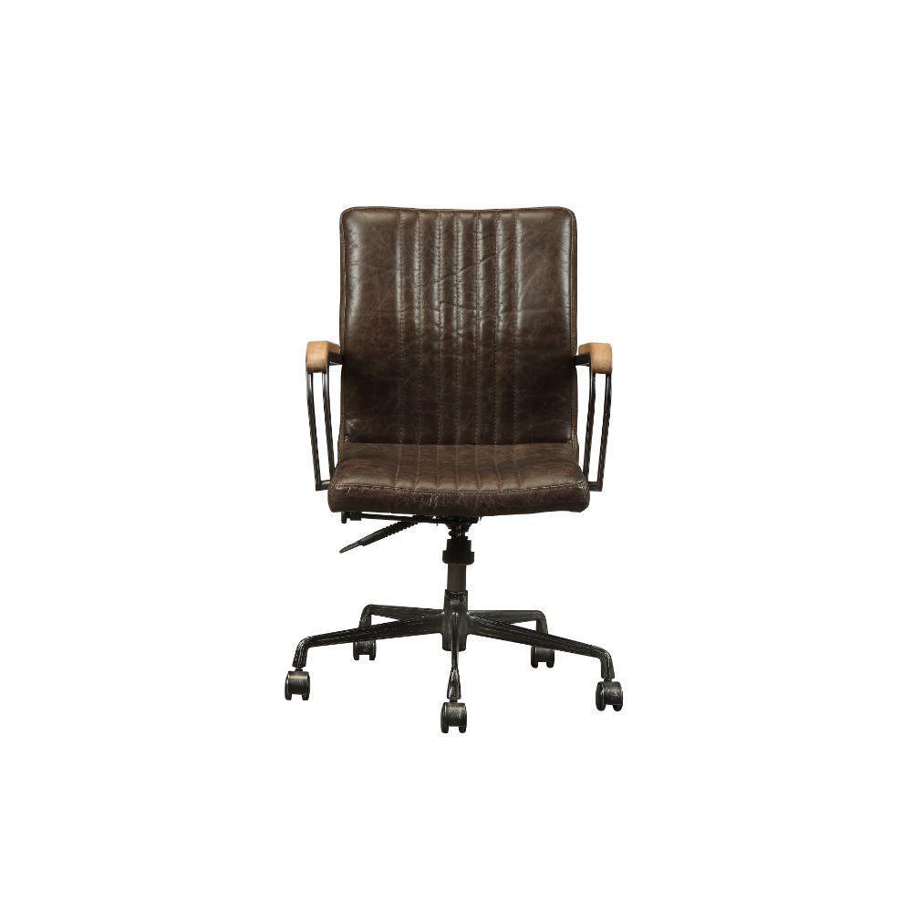 ACME Joslin Executive Office Chair, Distress Chocolate Top Grain Leather FredCo
