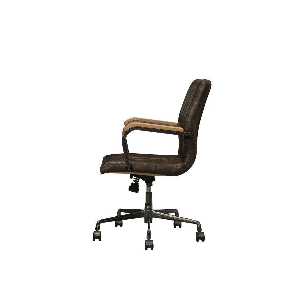 ACME Joslin Executive Office Chair, Distress Chocolate Top Grain Leather FredCo