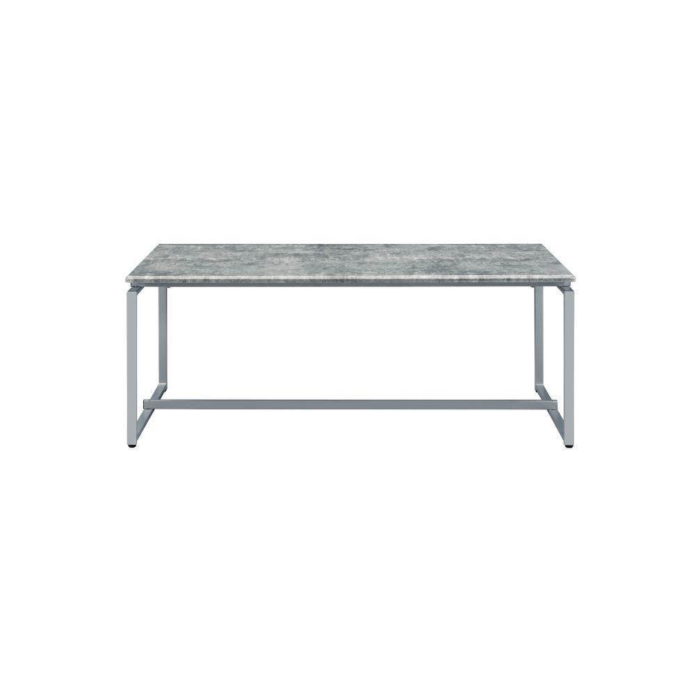 ACME Jurgen 3Pc Pack Coffee/End Set, Faux Concrete & Silver FredCo