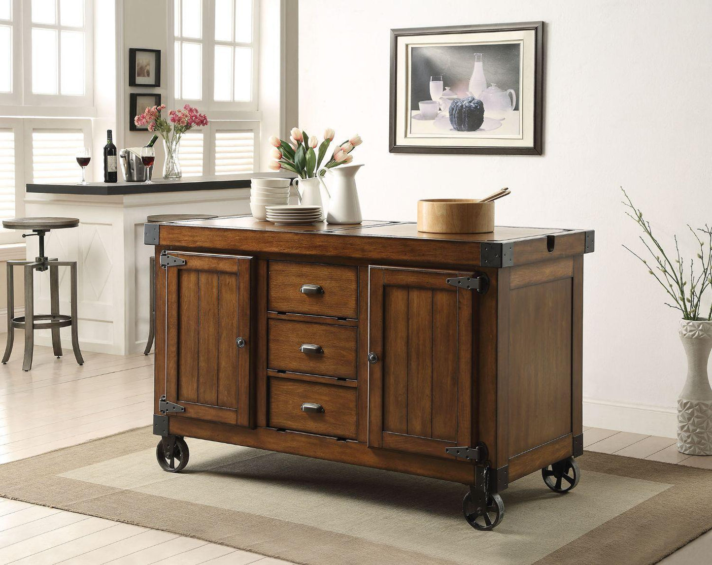ACME Kabili Kitchen Cart, Antique Tobacco FredCo