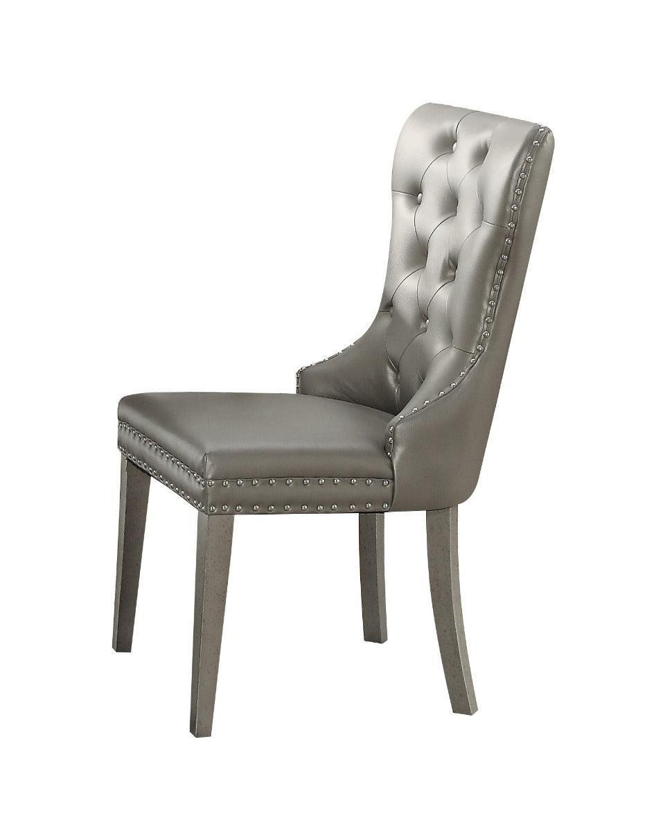 ACME Kacela Side Chair (Set-2), PU & Champagne FredCo