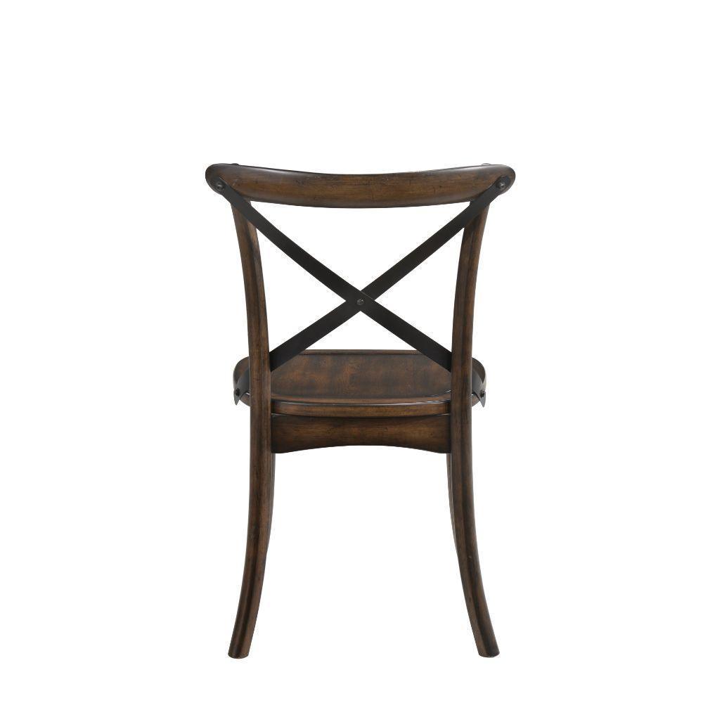 ACME Kaelyn Side Chair (Set-2), Dark Oak & Black FredCo