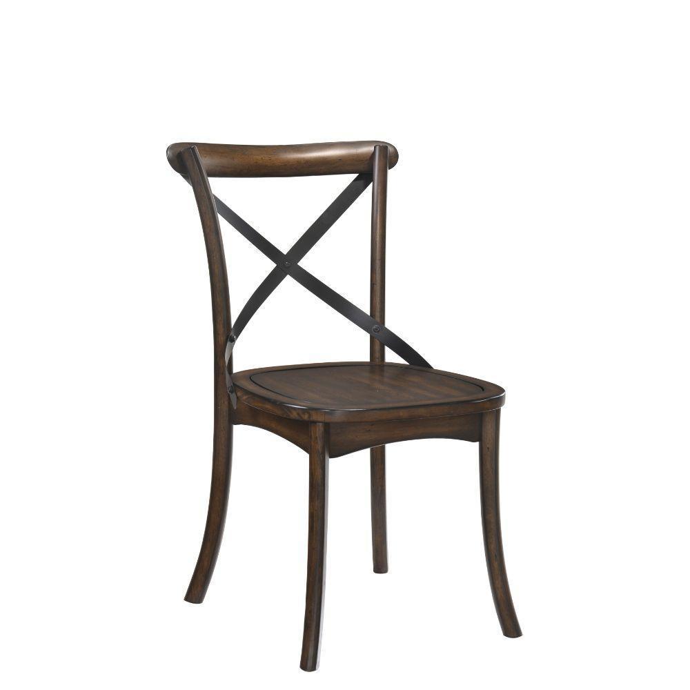 ACME Kaelyn Side Chair (Set-2), Dark Oak & Black FredCo