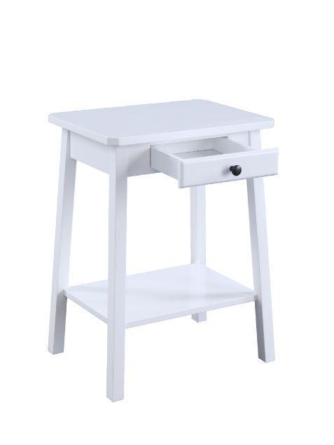 ACME Kaife Accent Table, White Finish FredCo